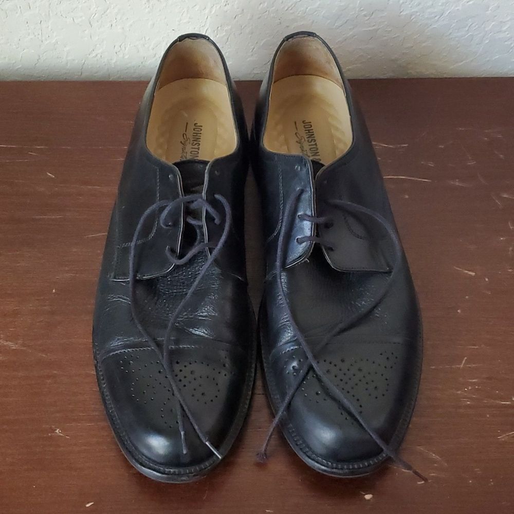 Johnston & Murphy Signature Series Black Cap Toe Oxfords - Men's 9.5 M